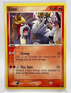 Entei 1/17 Rare NON Holo Pokemon Card 2005 Pop Series 2 LP - Image 1