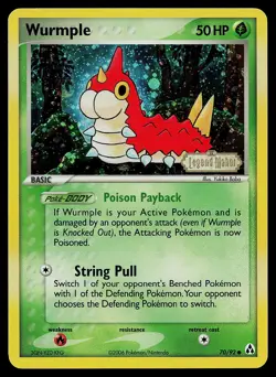 Pokemon Card - Wurmple Legend Maker 70/92 Common Reverse Holo STAMPED - Image 1