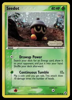 Pokemon Card - Seedot Legend Maker 61/92 Common Reverse Holo STAMPED SWIRL - Image 1