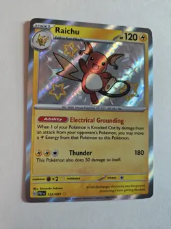 Pokemon Raichu Card 132/091 SV: Paldean Fates Holo🔥 Near Mint or better🔥 - Image 3