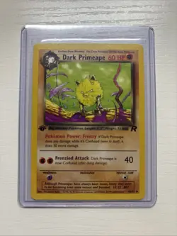 Dark Primeape 43/82 Uncommon 1st Edition Pokemon Card 2000 WOTC NonHolo - Image 1