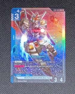 ST01-001 Gundam RX-78-2 LR Gundam Card Game foil starter deck card Bandai TCG - Image 1