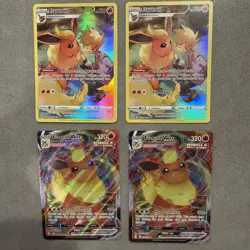 Pokemon TCG Flareon TG01 X2 & Flareon Vmax 18/203 X2. 4 card package - Image 1