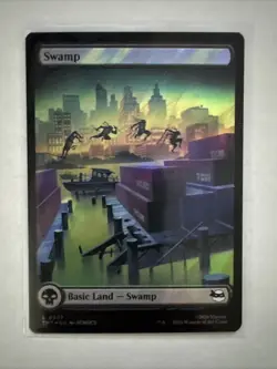 Swamp (0307) (Surge Foil) Rooftop Full Art Land Teenage Mutant Ninja Turtles MTG - Image 1