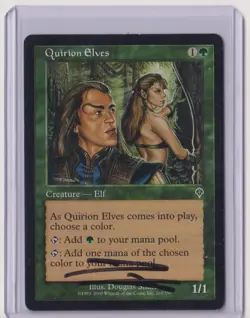 Magic: The Gathering Quirion Elves Invasion Non Foil Douglas Shuler Auto - Image 1