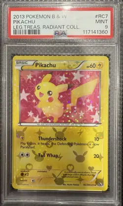 Pikachu #RC7/RC25 - 2013 Pokemon B&W Legend Treasures Radiant Coll - PSA 9 - Image 1