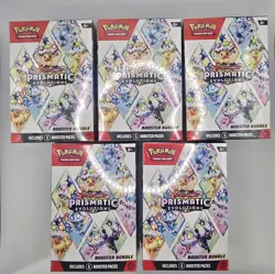 5 Boxes Pokemon TCG Prismatic Evolutions Booster Bundle Scarlet Violet Sealed - Image 1
