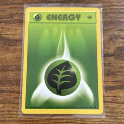 Pokemon - Base Set 1st Edition Shadowless - Grass Energy 99/102 - Image 1