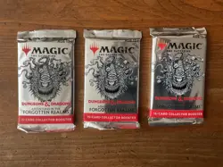 MTG Magic the Gathering Forgotten Realms collector booster lot of 3 packs - Image 1