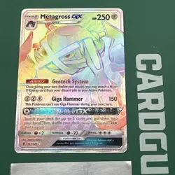 Pokemon TCG Metagross GX Guardians Rising 157/145 Rainbow Holo Rare NM - Image 1
