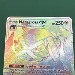 Pokemon TCG Metagross GX Guardians Rising 157/145 Rainbow Holo Rare NM - Image 3