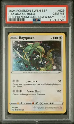 2024 POKEMON SWSH BLACK STAR PROMO #029 RAYQUAZA-HOLO PSA 10 - Image 1