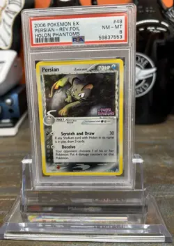 2006 Pokemon EX Persian 48 STAMPED Rev Foil PSA 8 - Image 1