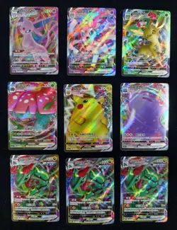 Lot 9 VMAX RRR Full Art Holo Chinese Pokemon Pikachu Rayquaza Sylveon NE40 - Image 1