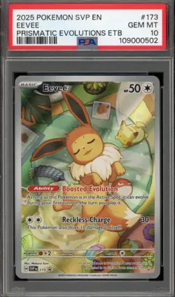 Pokemon Eevee Prismatic Evolutions ETB Promo SVP EN 173 PSA 10 Gem Mint - Image 1