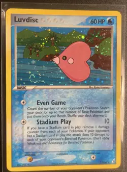 Pokemon Luvdisc 7/100 Crystal Guardians Holo Rare LP SWIRL - Image 1