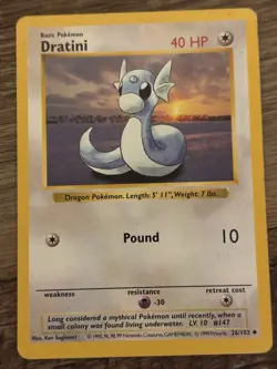 Pokemon TCG Dratini 26/102 Base Set Shadowless 40 HP Uncommon Wizards 1999 - Image 1