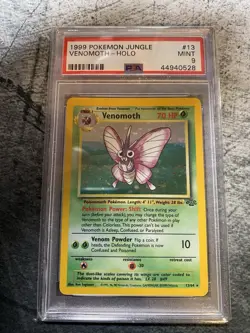 Pokemon TCG - VINTAGE Venomoth Holo Rare #13 - 1999 Jungle WOTC - PSA MINT 9 - Image 1