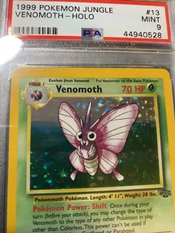 Pokemon TCG - VINTAGE Venomoth Holo Rare #13 - 1999 Jungle WOTC - PSA MINT 9 - Image 3