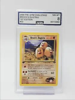BROCK'S DUGTRIO 2000 POKEMON GYM CHALLENGE 1ST EDITION RARE AGS 8 Q0284 - Image 1