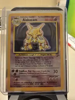 Pokemon Alakazam Base Set 2 Holo Rare 1/130 English 80 HP Stage 2 Ken Sugimori - Image 1