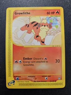 Pokemon Aquapolis Growlithe 51/147 NEAR MINT - Image 1