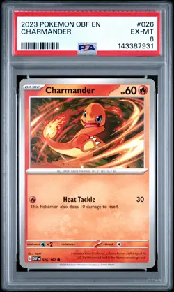 2023 POKEMON OBF EN-OBSIDIAN FLAMES #026 CHARMANDER PSA 6 - Image 1