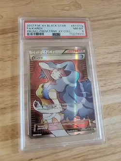 Pokemon Karen XY Premium Trainer Coll Black Star Full Alt Art Promo XY177a PSA 8 - Image 1