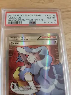 Pokemon Karen XY Premium Trainer Coll Black Star Full Alt Art Promo XY177a PSA 8 - Image 2