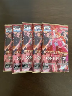 One Piece Extra Booster Heroines Edition EB-03 Five 5 Packs Lot English A - Image 1