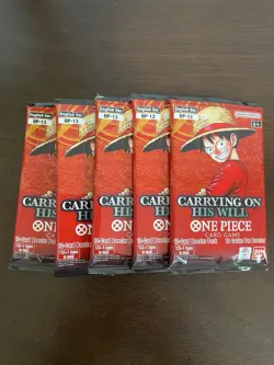 One Piece Carrying On His Will OP-13 Five 5 Booster Packs Lot English E - Image 1