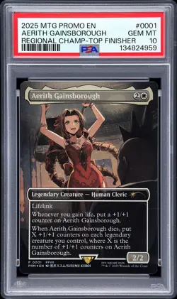 💅 FOIL Aerith Gainsborough Final Fantasy MTG Regional Championship Promo PSA 10 - Image 3