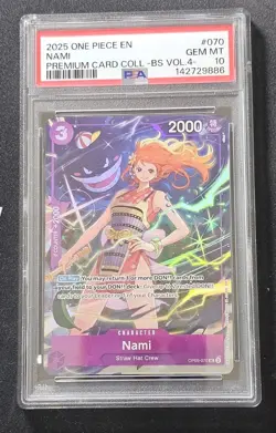 2025 ONE PIECE PREMIUM CARD COLLECTION BEST SELECTION VOL.4 #070 NAMI PSA 10 - Image 1