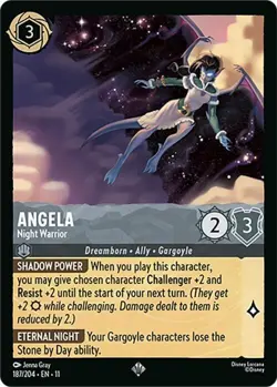 DISNEY LORCANA TCG - Winterspell - Angela Night Warrior - Super Rare 187/204 - Image 1