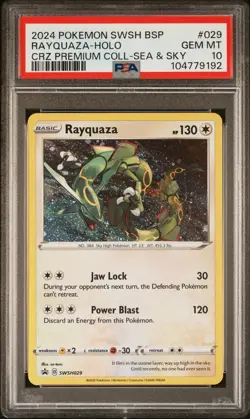 PSA 10 Rayquaza SWSH029 Sword & Shield Holo Black Star Promo Pokemon Card - Image 1