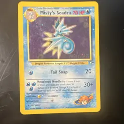 Pokemon Misty's Seadra Prerelease Promo Gym Heroes Stage 1 Card 9/132 English - Image 1