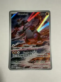 Pokemon TCG Sv04: Paradox Rift Groudon Holo Illustration Card 199/182 - Image 1
