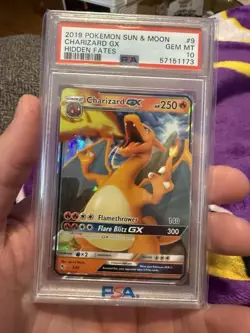Pokemon Card Charizard GX 9/68 Ultra Rare Hidden Fates PSA 10 GEM MINT - Image 1
