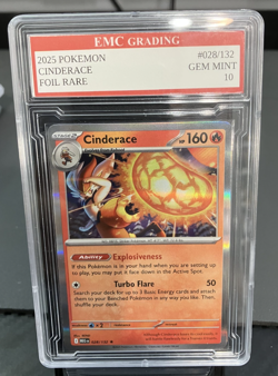 CINDERACE #028/132 HOLO RARE FOIL Pokemon 2025 Card GRADED 10 MINT TCG CCG - Image 1