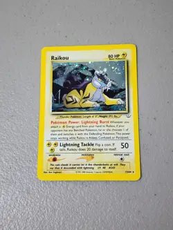 Raikou 13/64 Neo Revelation Holo Rare Pokemon TCG Card - MP w/ Swirl - Image 1