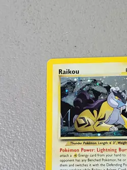 Raikou 13/64 Neo Revelation Holo Rare Pokemon TCG Card - MP w/ Swirl - Image 2