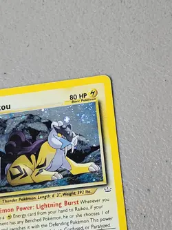 Raikou 13/64 Neo Revelation Holo Rare Pokemon TCG Card - MP w/ Swirl - Image 3