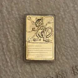 1999 MEWTWO #150 Gold Bar Card Limited Edition Burger King Gold Plated Pokemon - Image 2