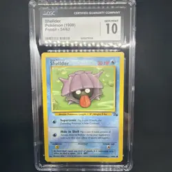CGC 10 Shellder #54/62 – Fossil – 1999 Pokemon TCG Card – Gem Mint Slab - Image 1