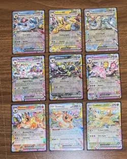 POKEMON TCG Prismatic Evolutions EEVEELUTIONS EX Rainbow 9 Cards COMPLETE SET - Image 1
