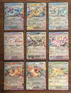 POKEMON TCG Prismatic Evolutions EEVEELUTIONS EX Rainbow 9 Cards COMPLETE SET - Image 2