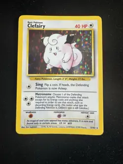 Pokemon TCG Clefairy Holo Rare Card Base Set 5/102 Unlimited LP Condition - Image 1