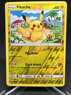 Pokemon TCG Pikachu Reverse Holo Sun & Moon Crimson Invasion 30/111 NM Card - Image 2