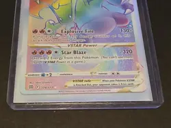 Charizard VSTAR Rainbow Secret Rare 174/172 Brilliant Stars Pokemon Card Damaged - Image 2