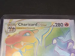 Charizard VSTAR Rainbow Secret Rare 174/172 Brilliant Stars Pokemon Card Damaged - Image 4